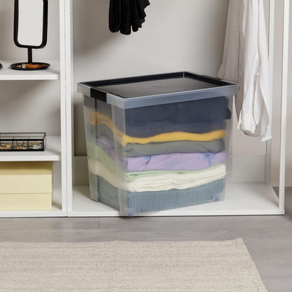 TATAY Storage Box Stackable Design Lid with Hinges Included Wheels Included