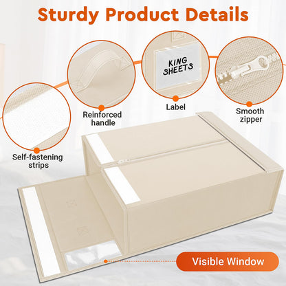 StorageTastic Bed Sheet Closet Organizers and Storage Under Bed Storage