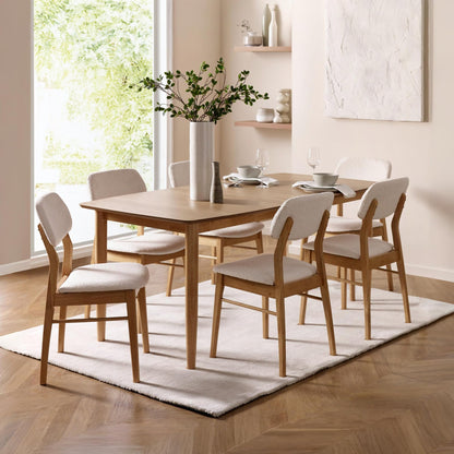 Julian Bowen Theia Dining Chairs, Set of 2, White Bouclé - H85 x D52cm