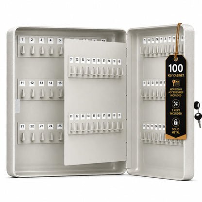 Landlord Direct Supplies LDS® Large Key Cabinet Wall Mounted (100 Keys) Key Box Includes 100 Indexing Numbers & Mounting Harware