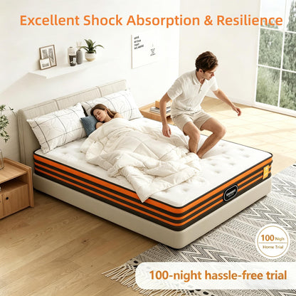 SCEPKN 3FT Single Mattress,10Inch Memory Foam Hybrid Mattresses Breathable