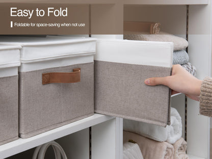 StorageWorks Storage Boxes with Lids Large, Fabric Storage Boxes with Lids, Foldable Storage Boxes for Top of Wardrobe