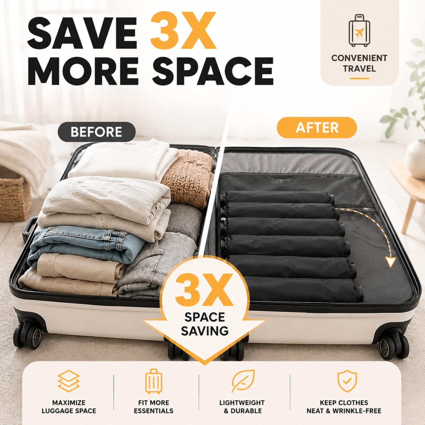 Small Vacuum Storage Bags for Travel, 2Pack Vacuum Storage Bags,Reusable Oxford Cloth Vacuum Pack Bags Compatible withSuitcase Luggage Space