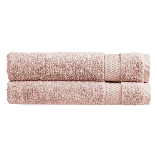 Christy Refresh Pink Bath Sheets | Set of 2 | Quick Dry | Gentle Pastel Tones | Soft Plush Large Bathroom Towels | Absorbent Shower Towels | 100%