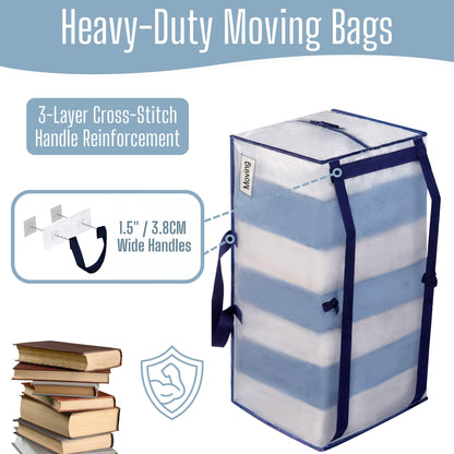 VENO 6 Pack Heavy-Duty Extra Large Moving Bags W/Backpack Straps, Moving House Essentials, Strong Handles & Zips, Clothes Storage, Packing