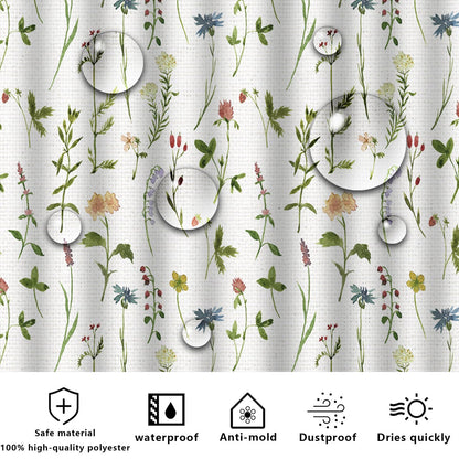 FAIRYGATE Bathroom Curtains Shower 180x180cm Spring Flower Shower Curtain Summer Curtain Artwork Print Polyester Waterproof Material Home Bathtub