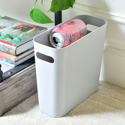 Youngever 5.5L Slim Trash Can, Re-usable 5.5L Plastic Garbage Container Bin, Small Trash Bin with Handles for Home Office, Living Room, Study Room