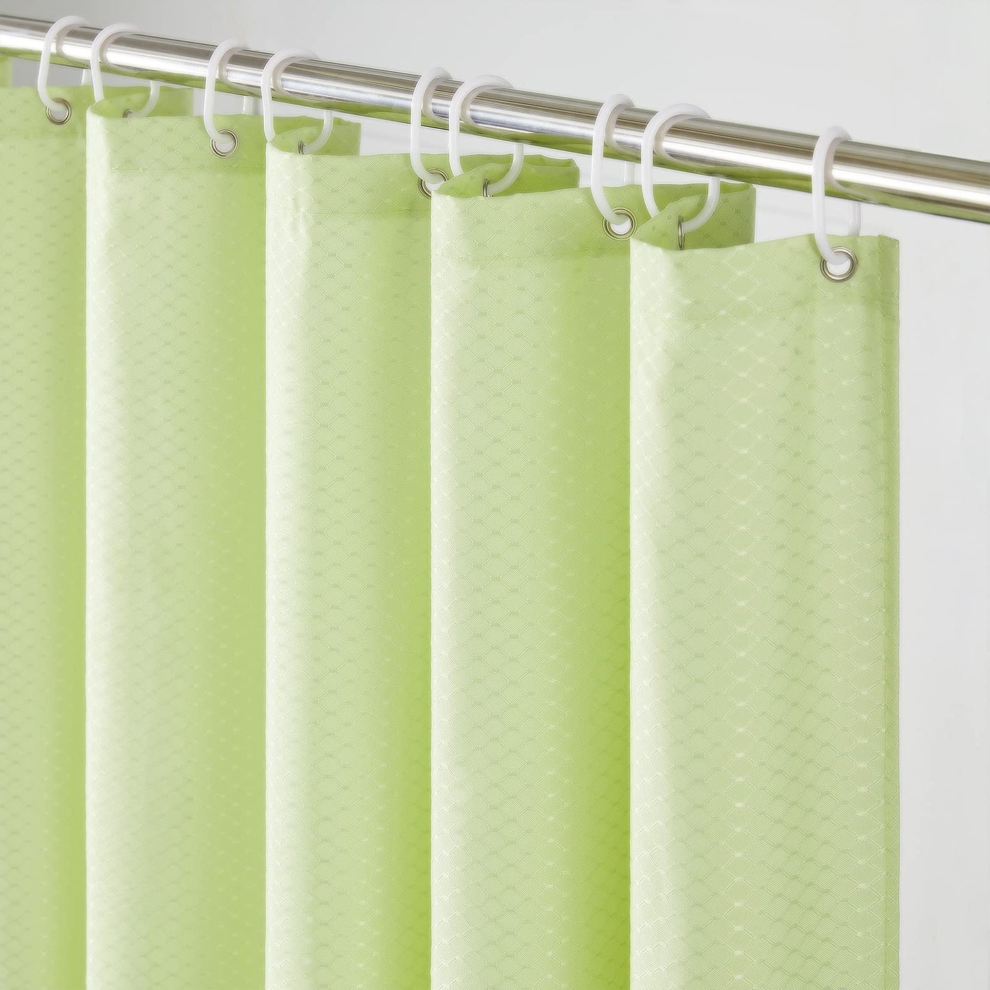 Furlinic Shower Curtain Mould Proof Resistantand Waterproof Yellow Bath Curtains Waffle Polyester Fabric Washable for Wet Room with Hooks 47x78 Inch.