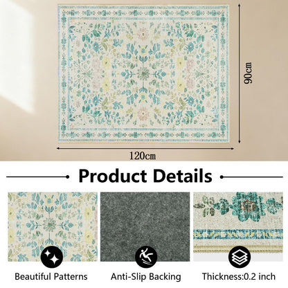 Homcomodar Office Chair Mat for Hardwood Floor 90x120cm Office Floor Mat Anti-Slip Floor Protector for Office Beige Desk Chair Mats for Hard Wooden