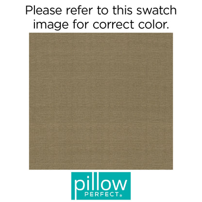 Pillow Perfect Tufted Seat Cushions (Round Back), Polyester, Tan Monti Chino, 19 Inches x 19 Inches