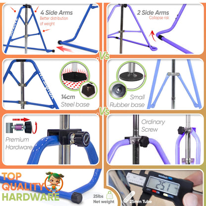 YOUTIFUN Gymnastics Bar, Kids Gym Equipment 5 Level Height Adjustable Pull Up Horizontal Gymnastic Bar, Gymnastics Equipment for Home for Girls & Boys