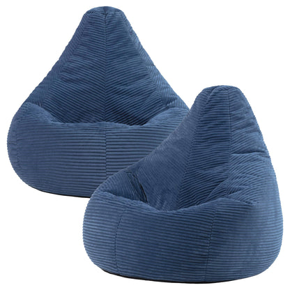icon Dalton Cord Bean Bag with Filling Included, Set of 2, Blue