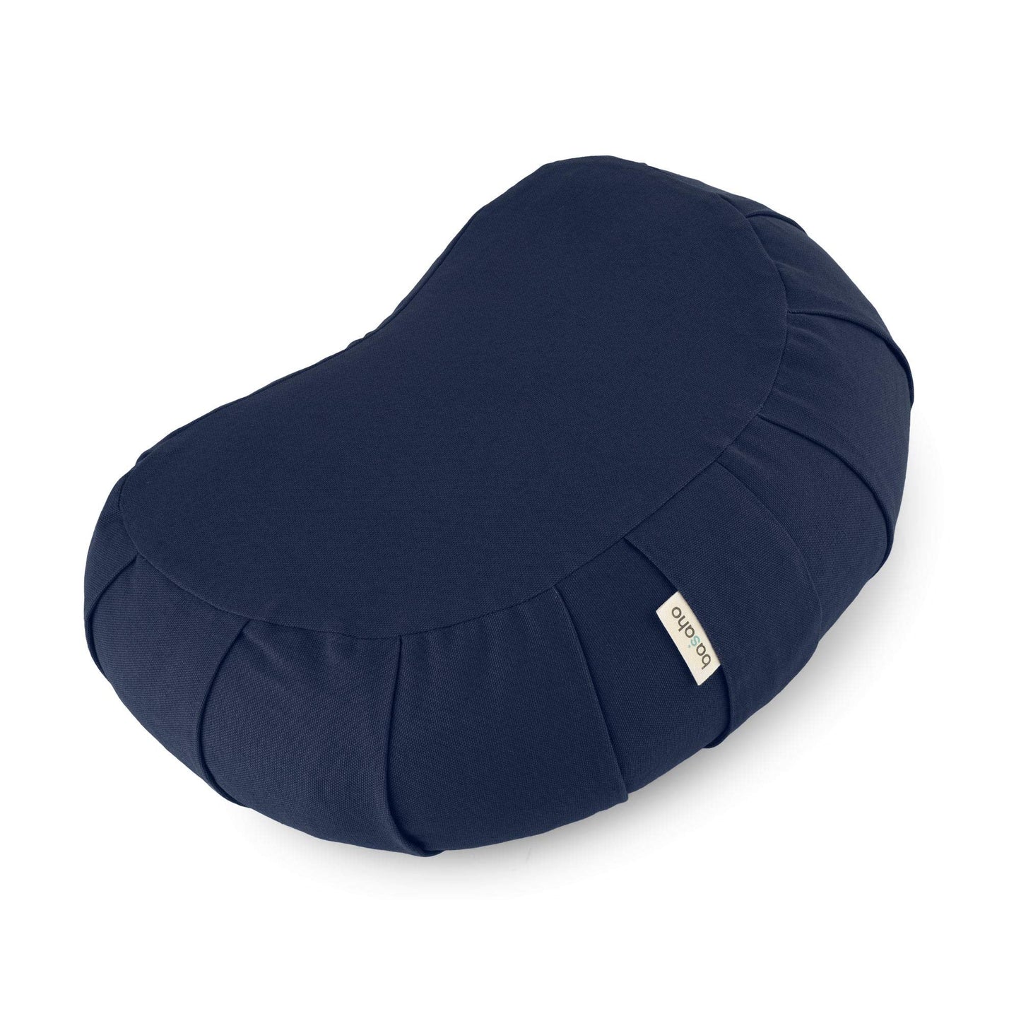 basaho CRESCENT Zafu Meditation Cushion | Organic Cotton | Buckwheat Hulls | Removable Washable Cover (Midnight Blue)