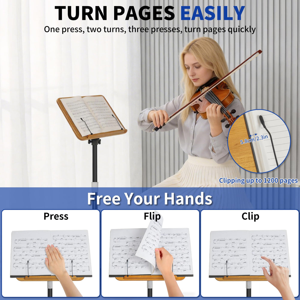 OUUTMEE Height Adjustable 50 to170CM Standing Reading Stand with Foldable