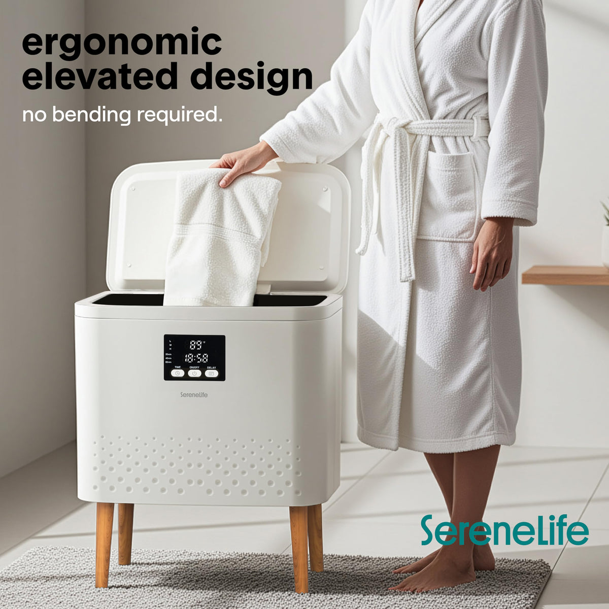 SereneLife Towel Warmer Bucket 20L – Rectangular Hot Towel Heater for Bathroom, Large Capacity Blanket Warmer with Adjustable Temperature