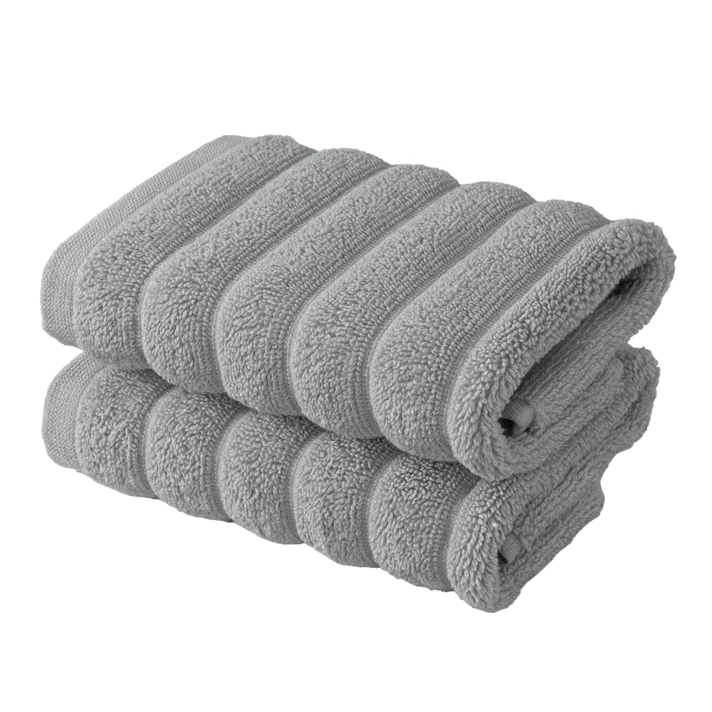 BERIBO Cloud Turkish Towel Set 100% Cotton 620gsm (Misty Dove, 2 Face Flannels)