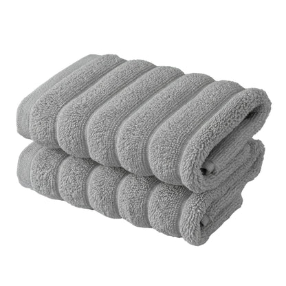 BERIBO Cloud Turkish Towel Set 100% Cotton 620gsm (Misty Dove, 2 Face Flannels)