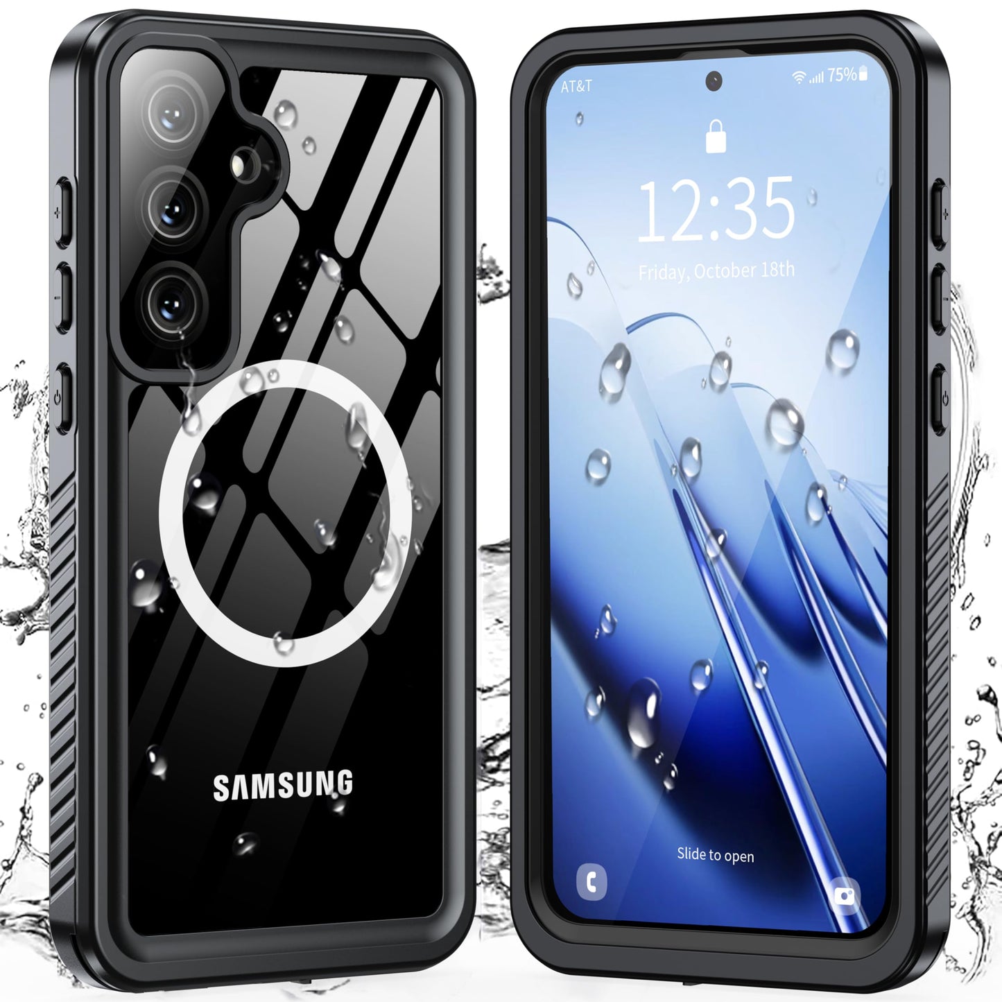 ANTSHARE for Samsung Galaxy S25 FE Case, IP68 Waterproof with [Built-in Screen/Camera Protector][Magsafe Supported], Full Body Sealed Protective Front