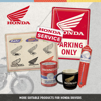 Nostalgic-Art Honda MC - Parts & Accessories Gold - Retro Flat Storage Container - 2.5L - BIKER GIFT IDEA - Official License Product