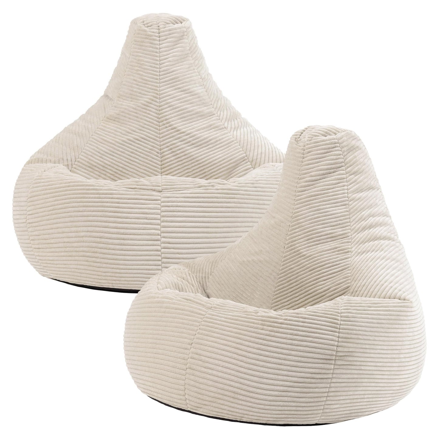 icon Dalton Cord Bean Bag with Filling Included, Set of 2, Beige