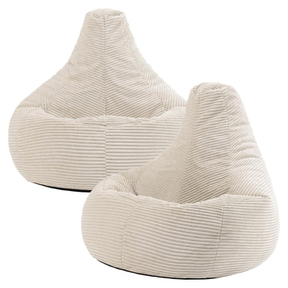 icon Dalton Cord Bean Bag with Filling Included, Set of 2, Beige