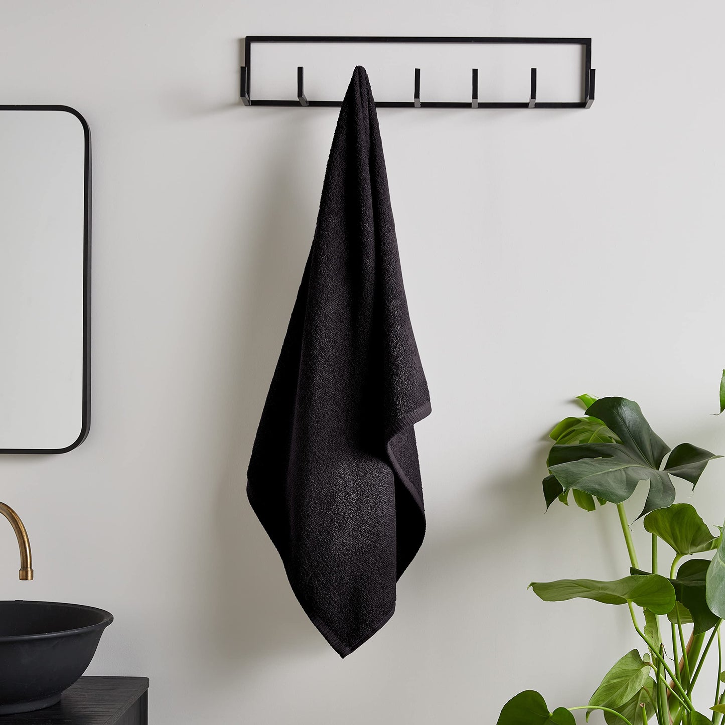 Catherine Lansfield Quick Dry Cotton Bath Sheet Black
