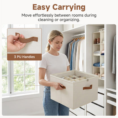 StorageWorks Shoe Organiser for Closet, Fits up to 16 Pairs, Fabric Shoe Organiser Box