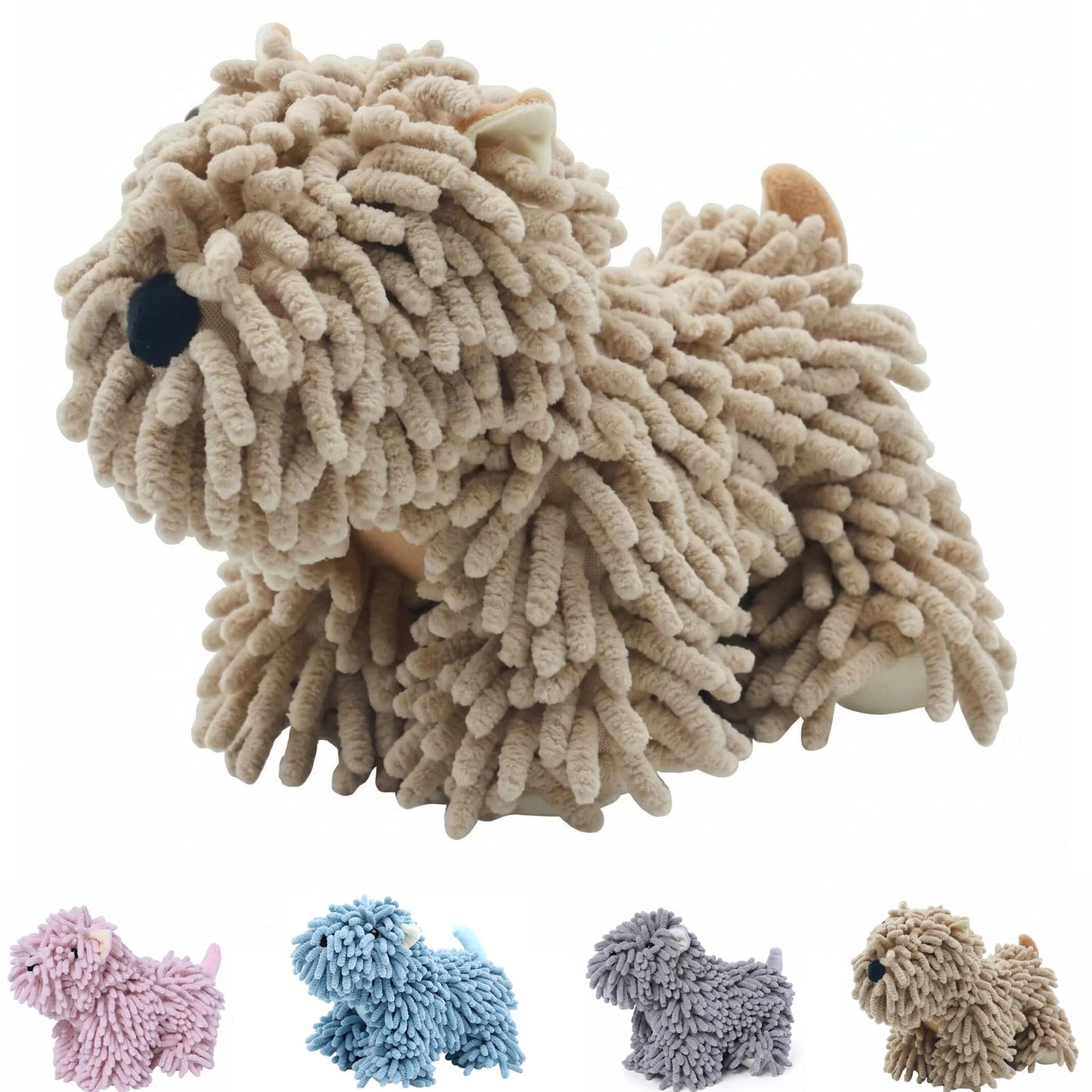 FILOEEX Cute Dog Shaped Chenille Hand Towel, Ultra Soft Highly Absorbent Fluffy Hand Towel