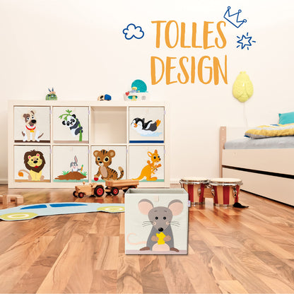 KNECKES Kallax Premium Storage Box for Children, 8 Designs (33 x 33 x 33 cm), Size Suitable as Kallax Boxes, Children's Room, Toy Box, Foldable