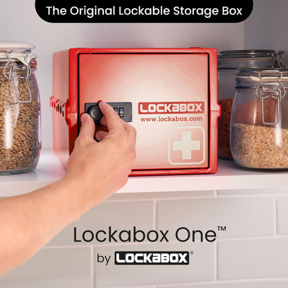 Lockabox One Medi Red | Premium Lockable Medicine Box | 10 Litre Lightweight & Hygienic Medicine Lock Box | BPA-Safe