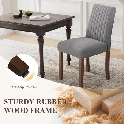 COLAMY Dining Chairs Set of 4 with Thick Seat Cushion, Fabric Chairs for Dining Room with Wood Legs and Ergonomic High Back