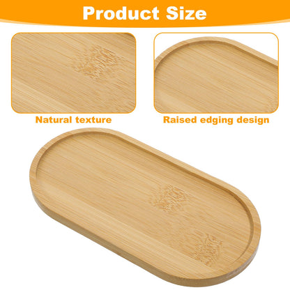 Hecila Bamboo Soap Tray Oval Soap Dispenser for Bathroom Wooden Soaps Dish Multi-Functional Countertop Bathtub Organizer Tray Kitchen Holders Jewelry