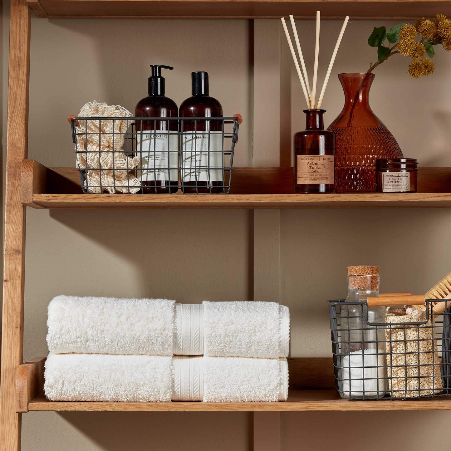 Christy Renaissance 6 Piece Towel Set | Parchment Off-White | 100% Egyptian Cotton Pile | Luxuriously Soft and Super Absorbent | 675 GSM