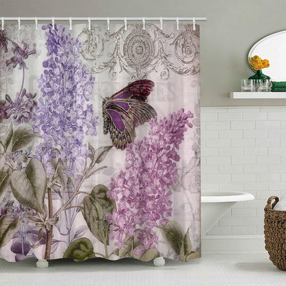 FAIRYGATE Shower Curtains Mould Proof Resistant Floral Shower Curtain Mould Proof Resistant Fabric Washable Waterproof Polyester Decorative Bathroom