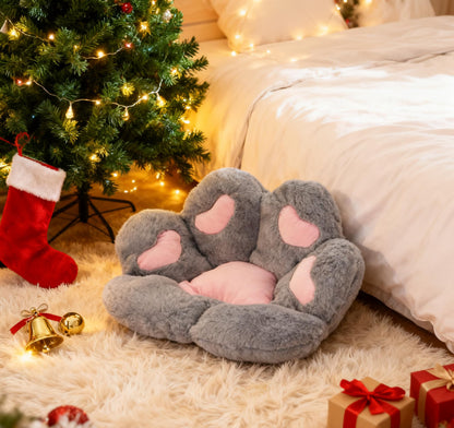 Firecos Cat Paw Cushion, Plush Paw-Shaped Seat Cushion for Armchair, Soft Warm Plush, 70x60cm (Grey)