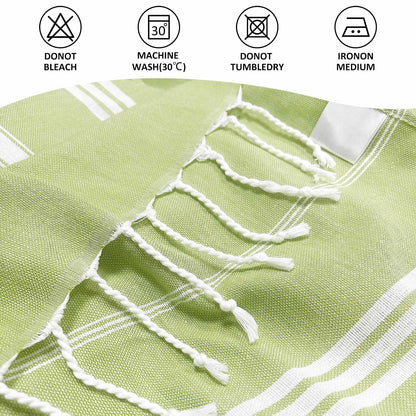 Ouxiaobai Turkish Beach Towel Oversized - 40"x70" Quick Dry Sand Free Thin Beach Towels for Adults, Extra Large Lightweigh Travel Towel(Apple Green)
