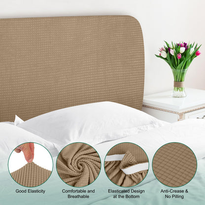 Bed Headboard Cover Dustproof Protector Jacquard Furniture Cover for 1.7-1.9m, Brown