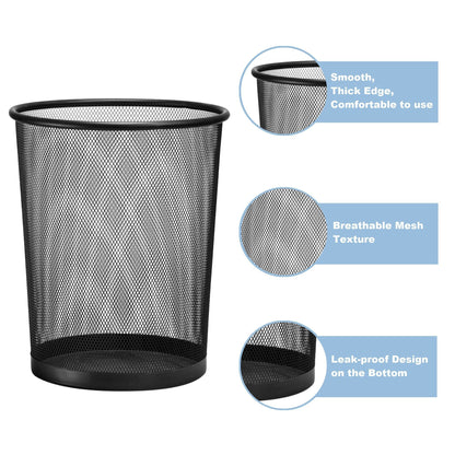 D.RECT Waste Paper Bin 19L - Office Paper Basket - XXL Black - Pack of 2