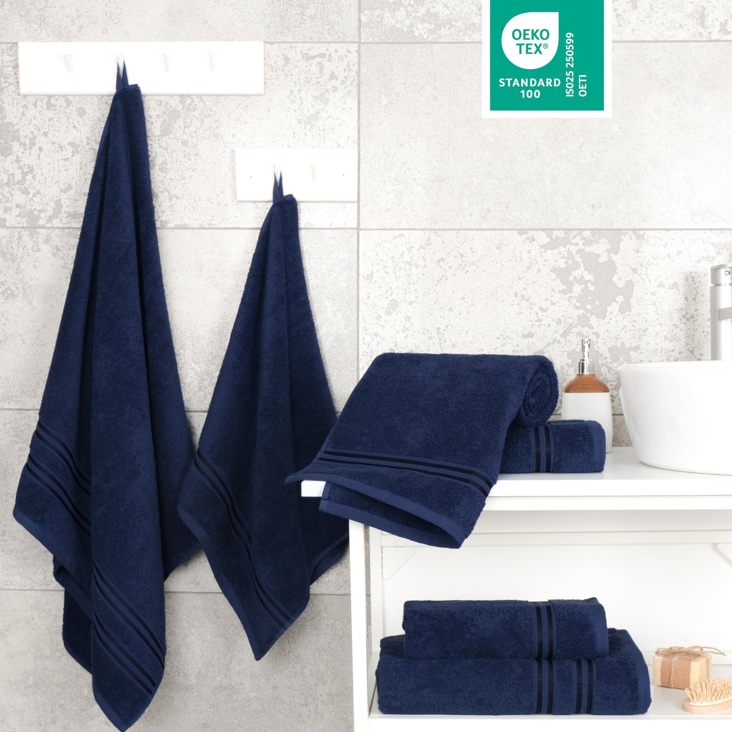 Hammetex Bathrobe 100% Cotton Unisex for Men and Women Quality 400 g/m² Quality Soft Absorbent Terry Towelling Bathrobe for Couples with Pockets