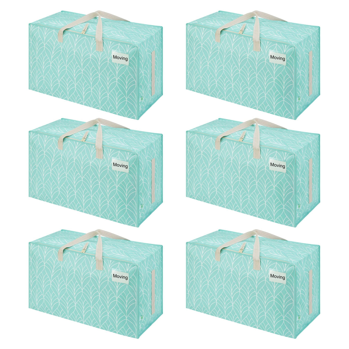 VENO 6 Pack Heavy-Duty Oversize Large Storage Bag with Zips for Moving, Clothes Storage, Laundry Bag, Packing, House Solutions, Water-Resistant