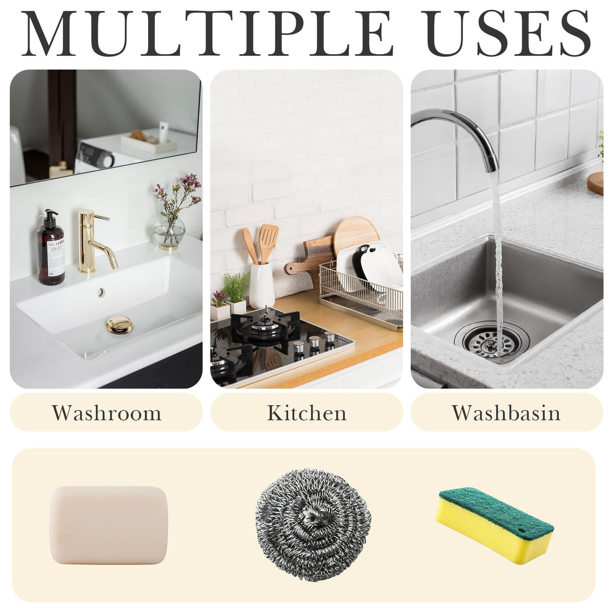 LUWOO Self Draining Soap Holder, Plastic Bar Soap Tray Container with Drainage Hole, Cute Soap Dish Soap Saver for Bathroom, Shower, Kitchen (Cream)