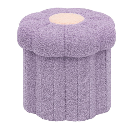 PINPLUS Small Folding Storage Ottoman with Lid, 32x32x29 cm, Purple
