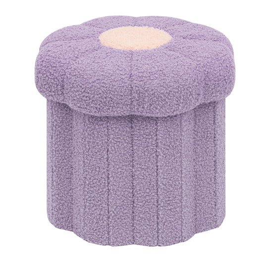 PINPLUS Small Folding Storage Ottoman with Lid, 32x32x29 cm, Purple