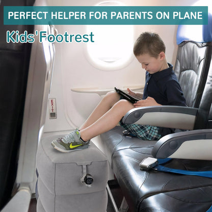 RISEPRO Inflatable Travel Foot Rest Pillow, Adjustable 3 Layers Height Leg Rest Pillow, Kids Airplane Bed, Adults Travel Essentials on Plane, Trains