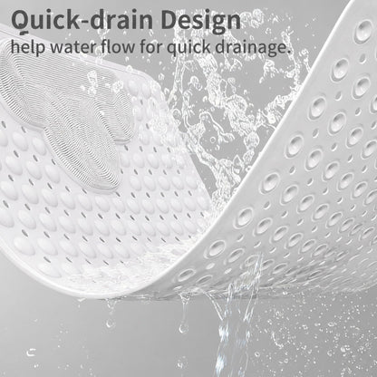 Venuso Shower Mat Non Slip Anti Mould, 80x80 cm Non Slip Bath Mat with Foot Massage Area