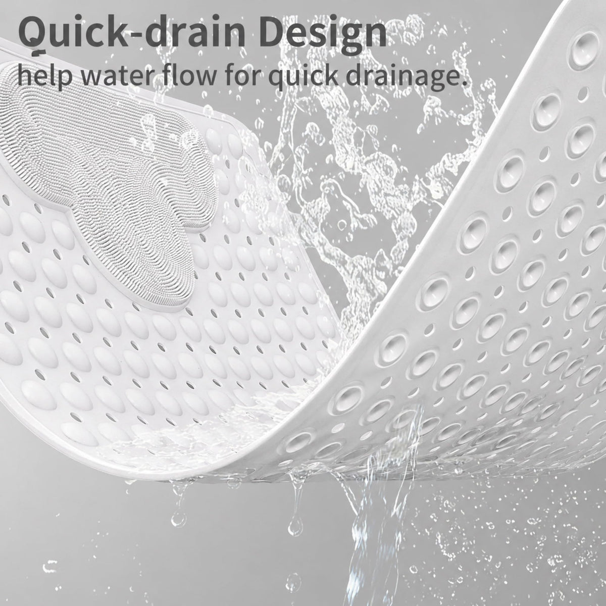 Venuso Shower Mat Non Slip Anti Mould, 120 * 80 cm Non Slip Bath Mat with Foot Massage Area