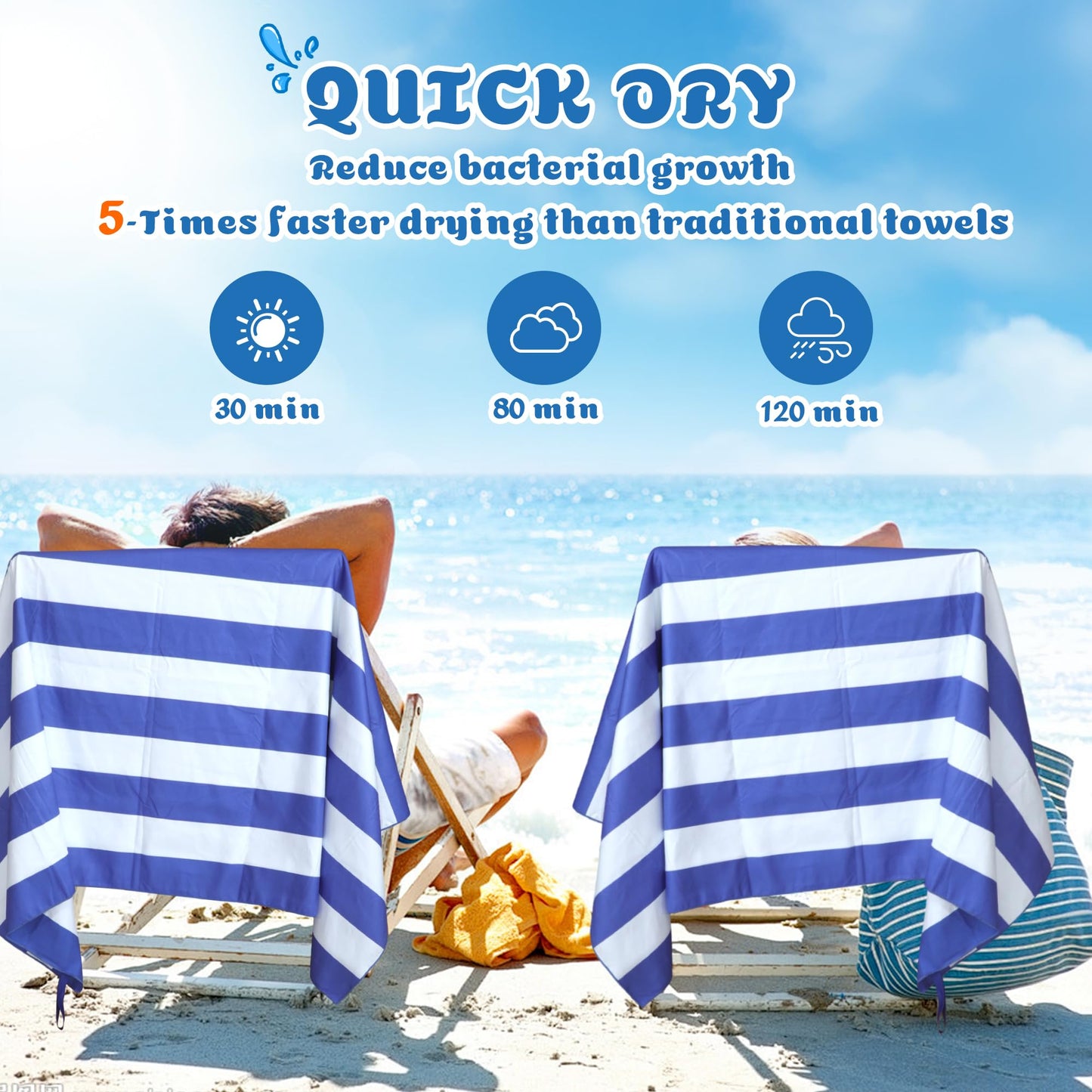 Anavasi Microfibre Beach Towels for Adults, 1 Pack 180 x 90cm 100% Recycled