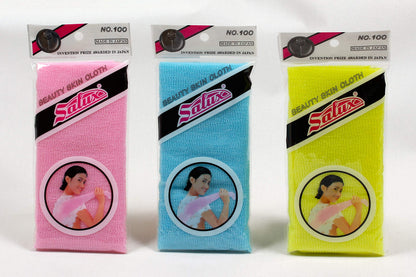 Salux Japanese Beauty Skin Bath Towel 3 Pack 28cm X 90cm Blue, Pink, Yellow