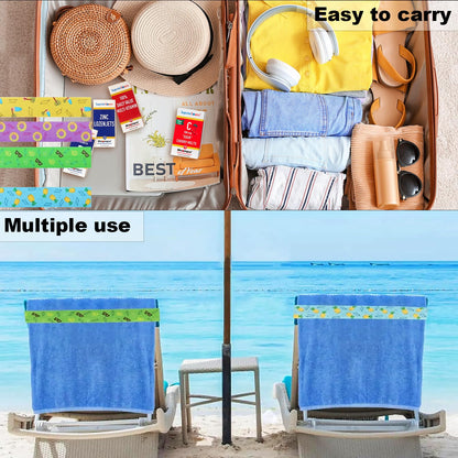 Solihigh 5Pcs Towel Bands for Sun Loungers, 40x5cm Elastic beach towel bands, Non-Slip Chair Towel Holders for Pool