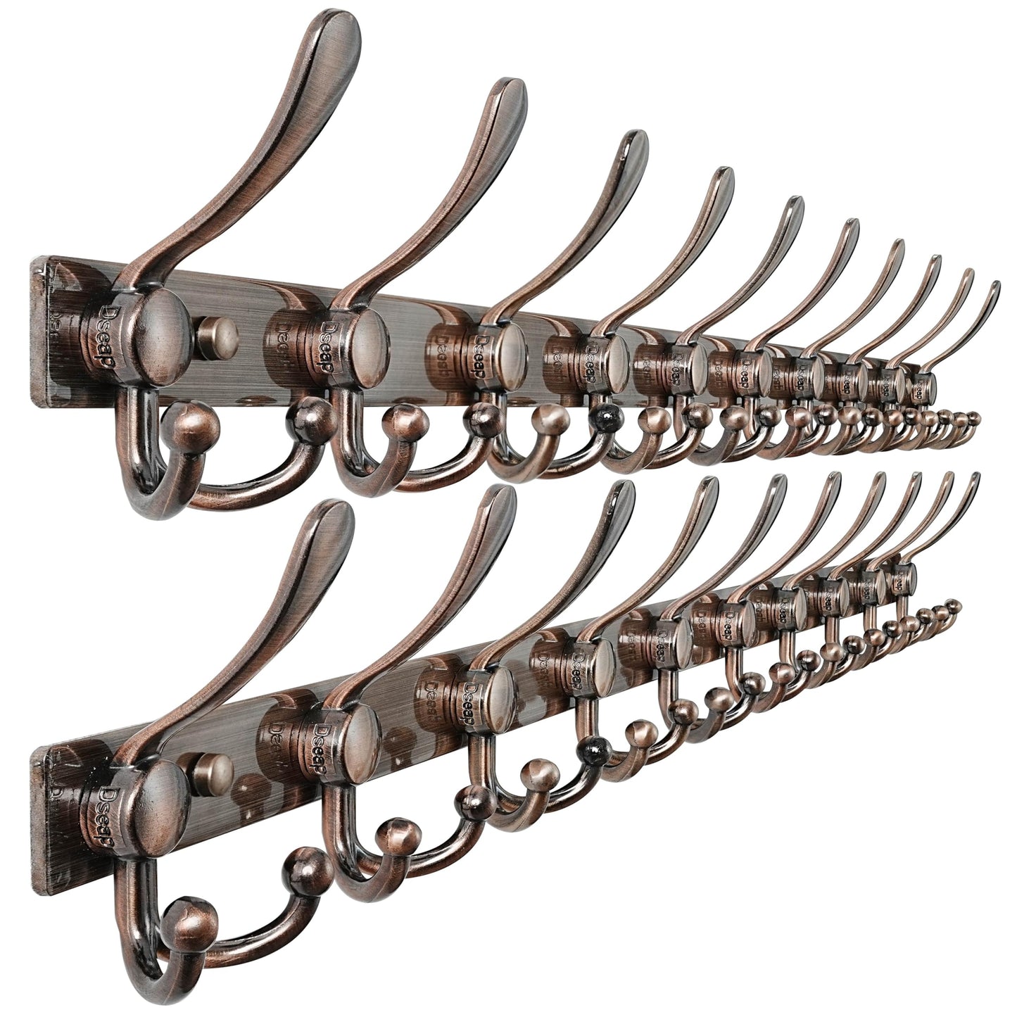 Dseap Coat Rack Wall Mount 94cm, Heavy Duty 2.5mm Base vs Flimsy 1mm, Double-Thick Solid Anti-Snap Hooks